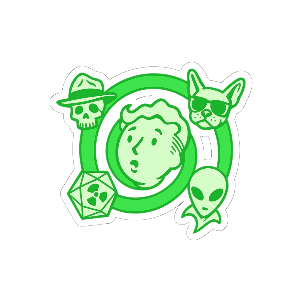 Geiger Counter Green Wild Wastelanders Trait Icon Sticker