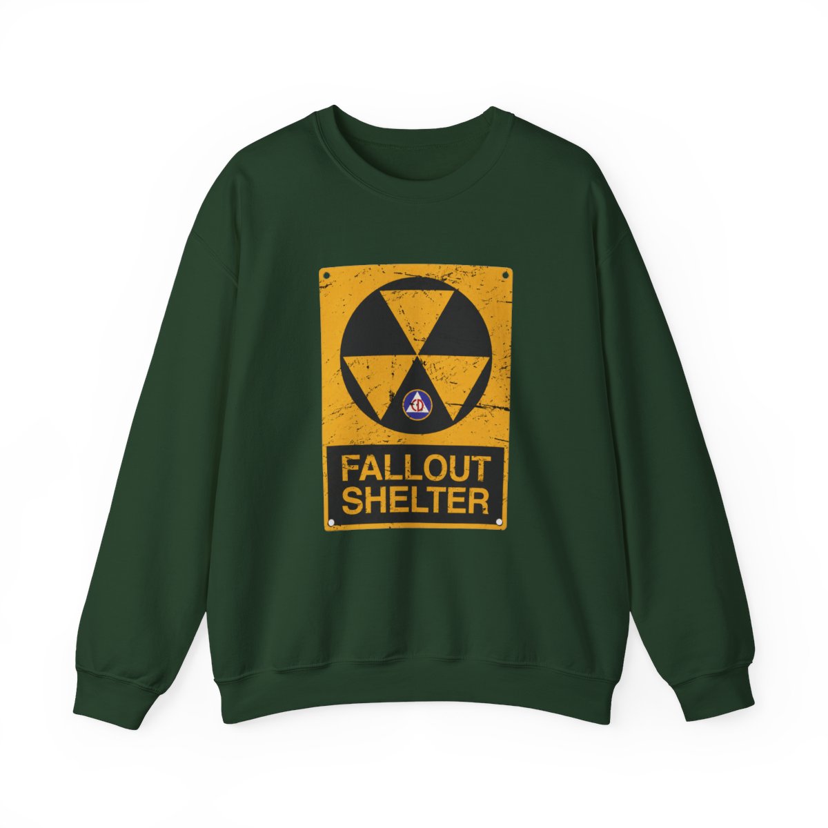 Cold War Civil Defense Fallout Shelter Sign Crewneck T-Shirts - Official Sweatshirts merchandise