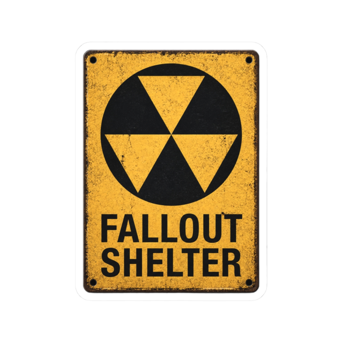 Cold War Civil Defense Fallout Shelter Sign Sticker - alternate angle 3, merchandise