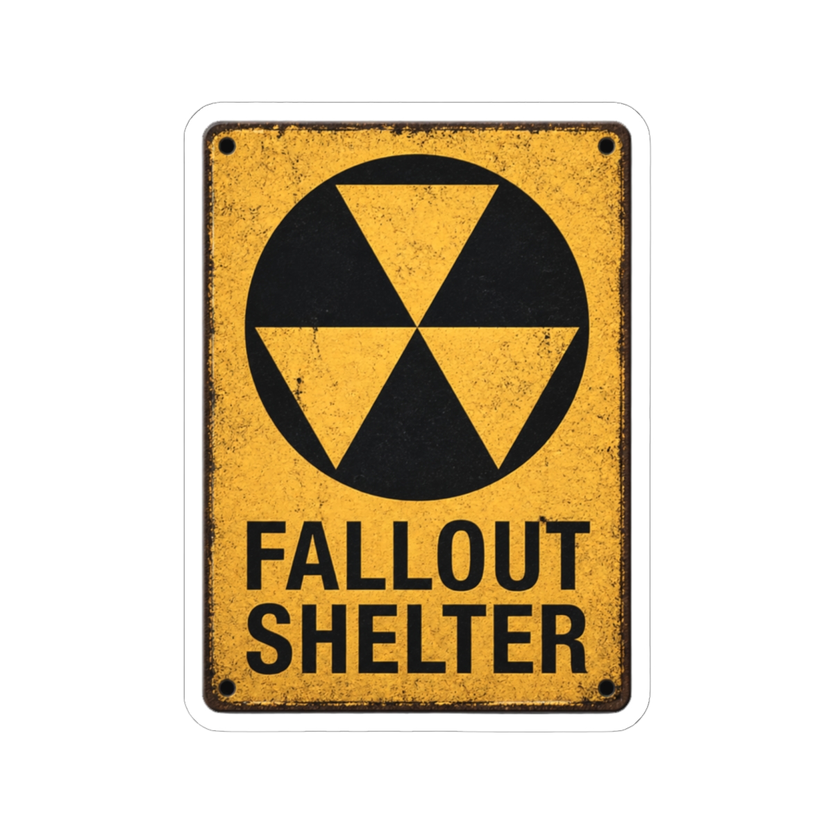 Cold War Civil Defense Fallout Shelter Sign Sticker