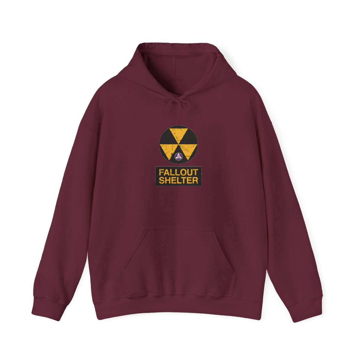 Cold War Civil Defense Fallout Shelter Sign Hoodie - alternate angle 5, merchandise