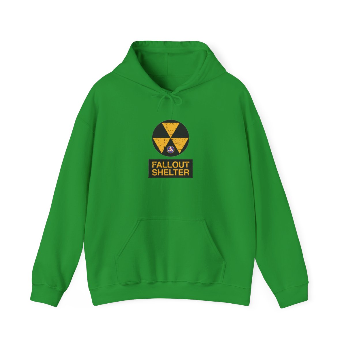 Cold War Civil Defense Fallout Shelter Sign Hoodie - alternate angle 3, merchandise
