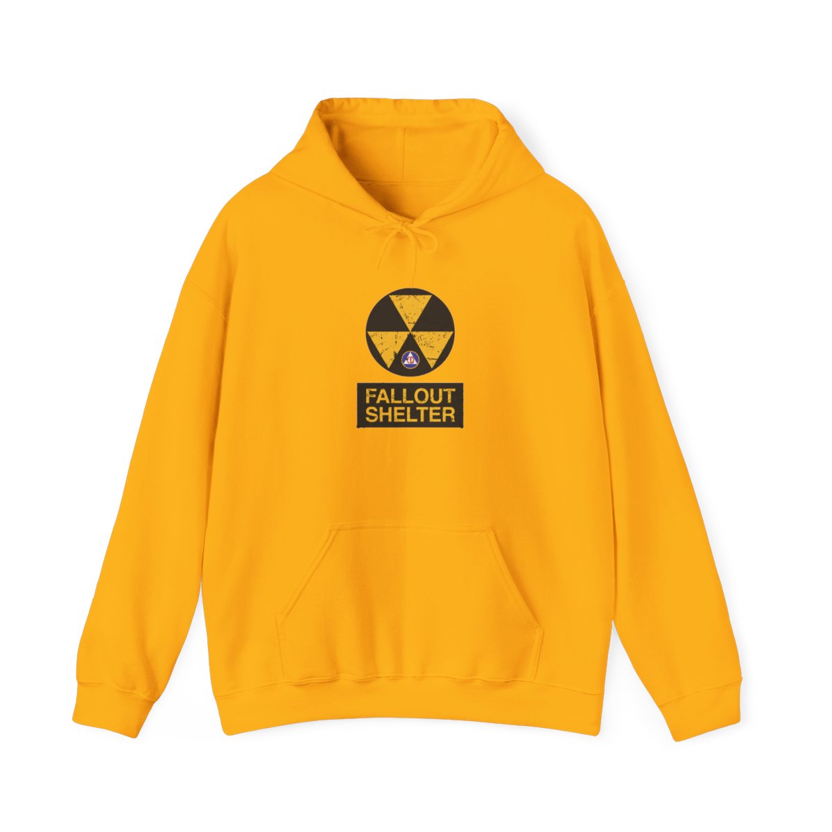 Cold War Civil Defense Fallout Shelter Sign Hoodie - alternate angle 4, merchandise