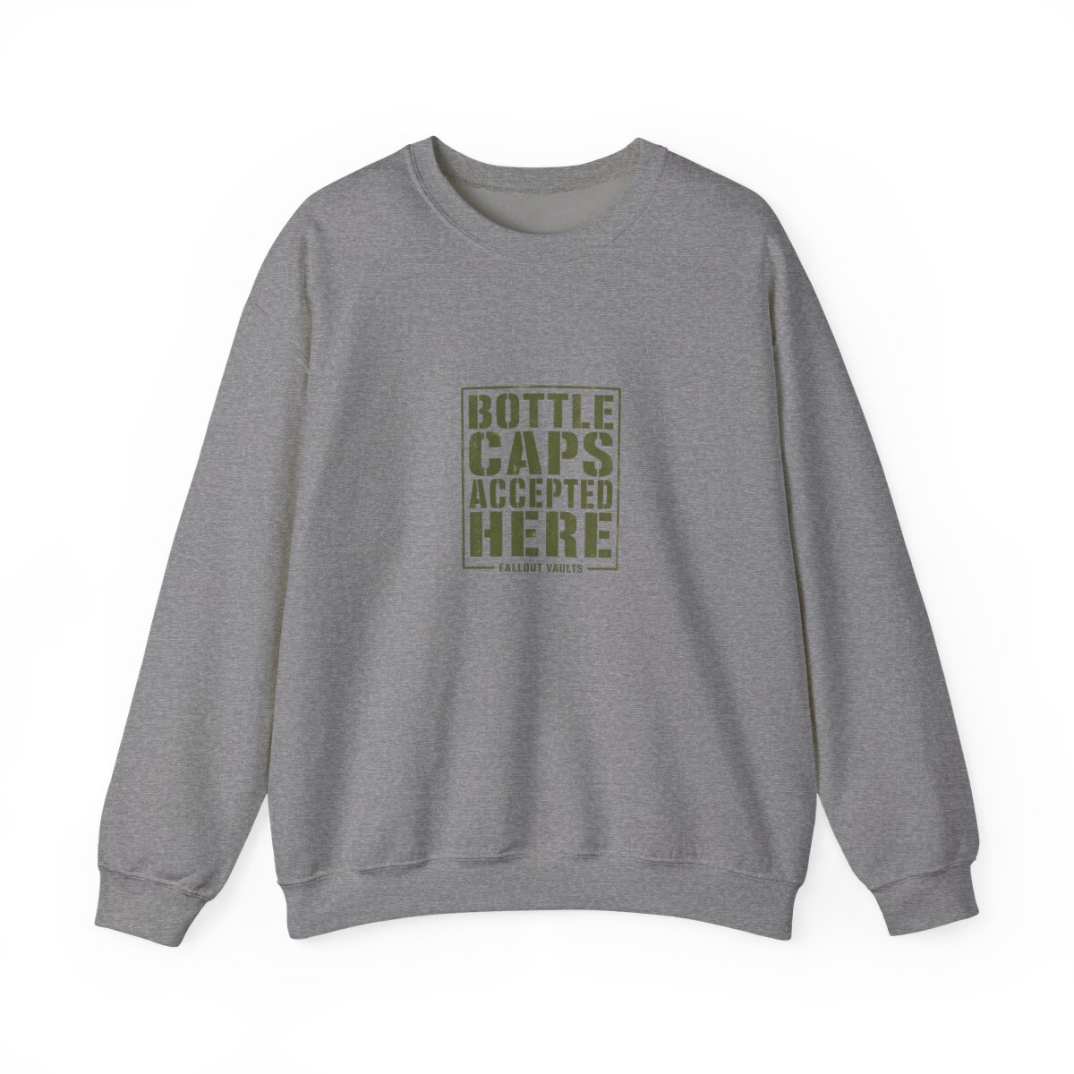 Fallout "Bottle Caps Accepted Here" Crewneck - alternate angle 2, merchandise