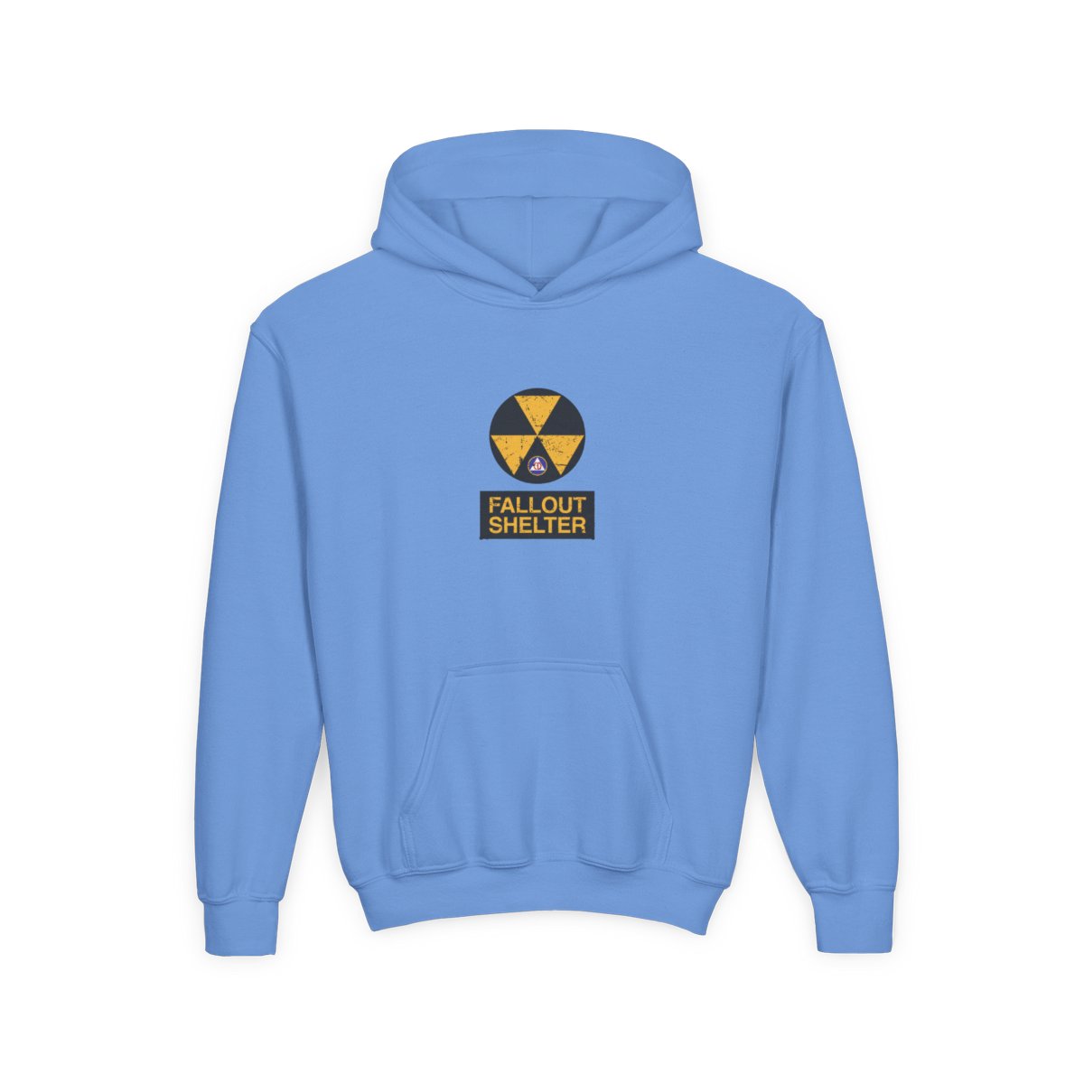 Cold War Civil Defense Fallout Shelter Sign Kids Hoodie - alternate angle 5, merchandise