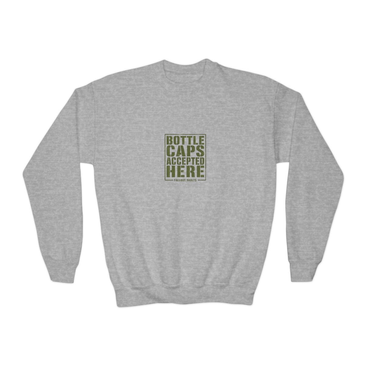 Fallout "Bottle Caps Accepted Here" Kids Crewneck