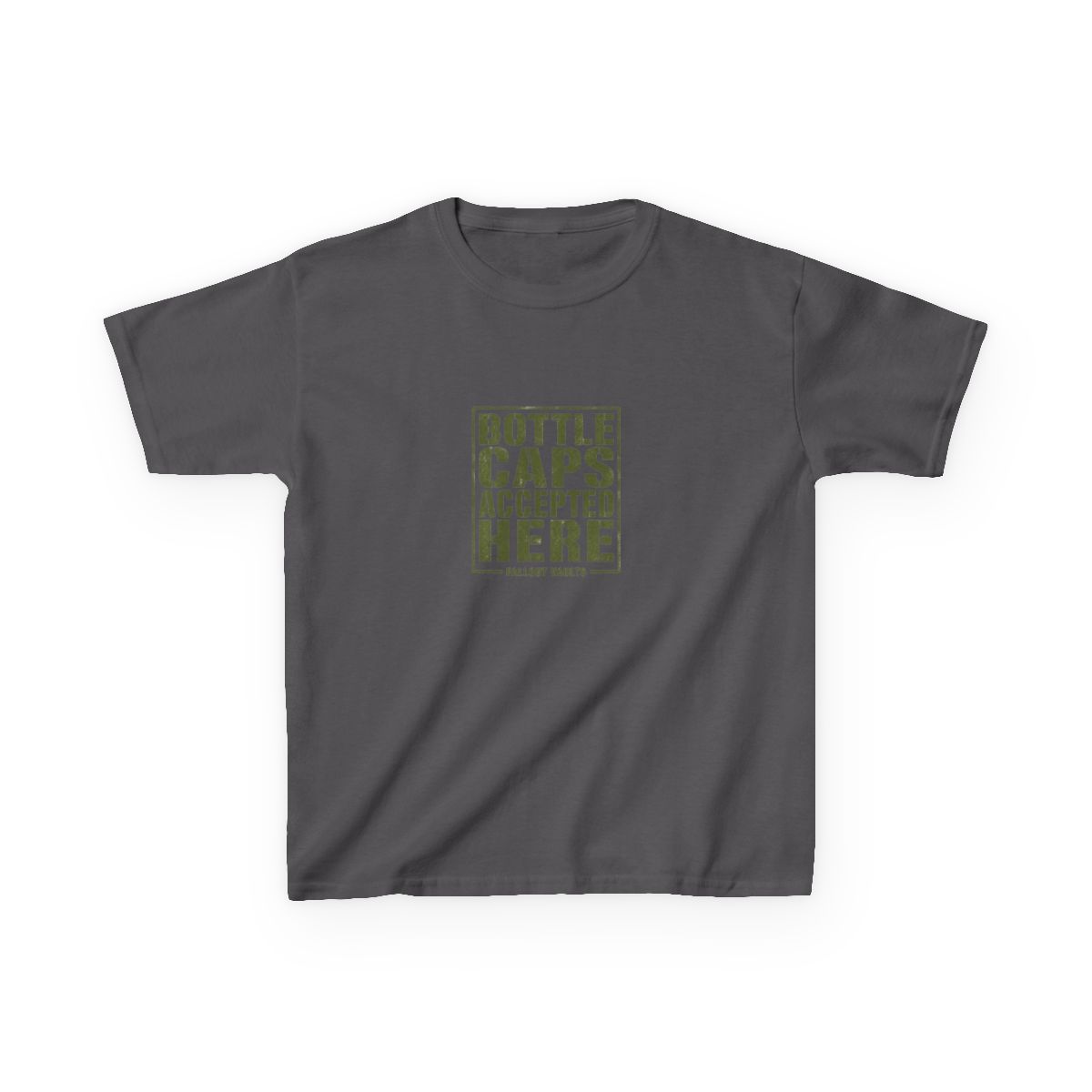 Fallout "Bottle Caps Accepted Here" Unisex Kids Tee - alternate angle 4, merchandise