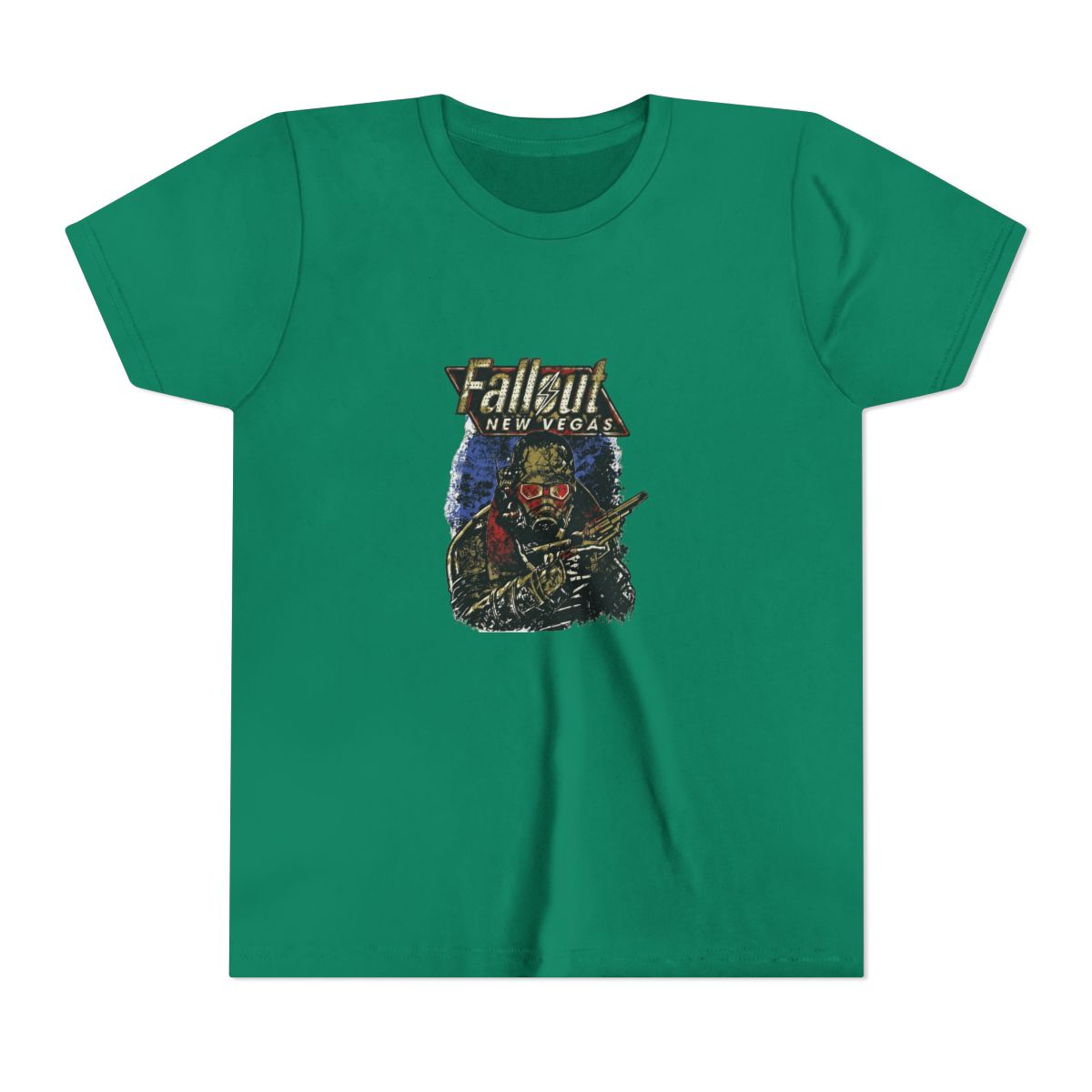 Fallout New Vegas Ranger Vintage Distressed Video Game Kids T Shirt - alternate angle 2, merchandise