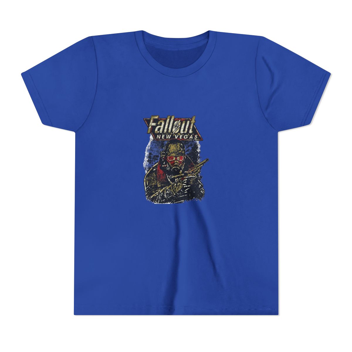 Fallout New Vegas Ranger Vintage Distressed Video Game Kids T Shirt - alternate angle 3, merchandise