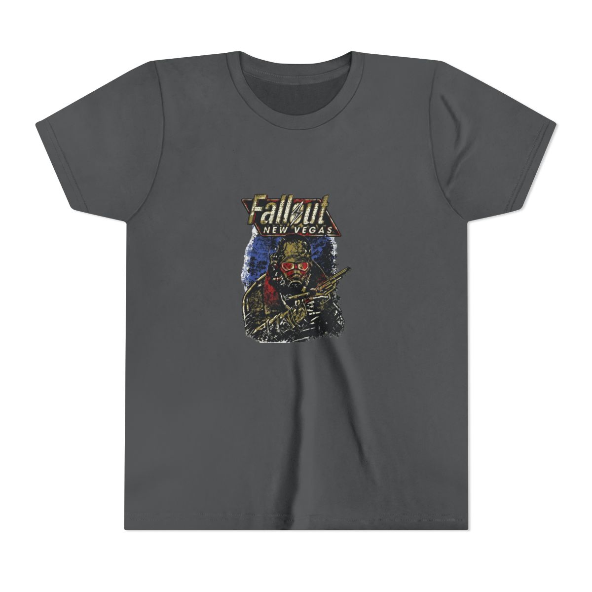 Fallout New Vegas Ranger Vintage Distressed Video Game Kids T Shirt - alternate angle 4, merchandise