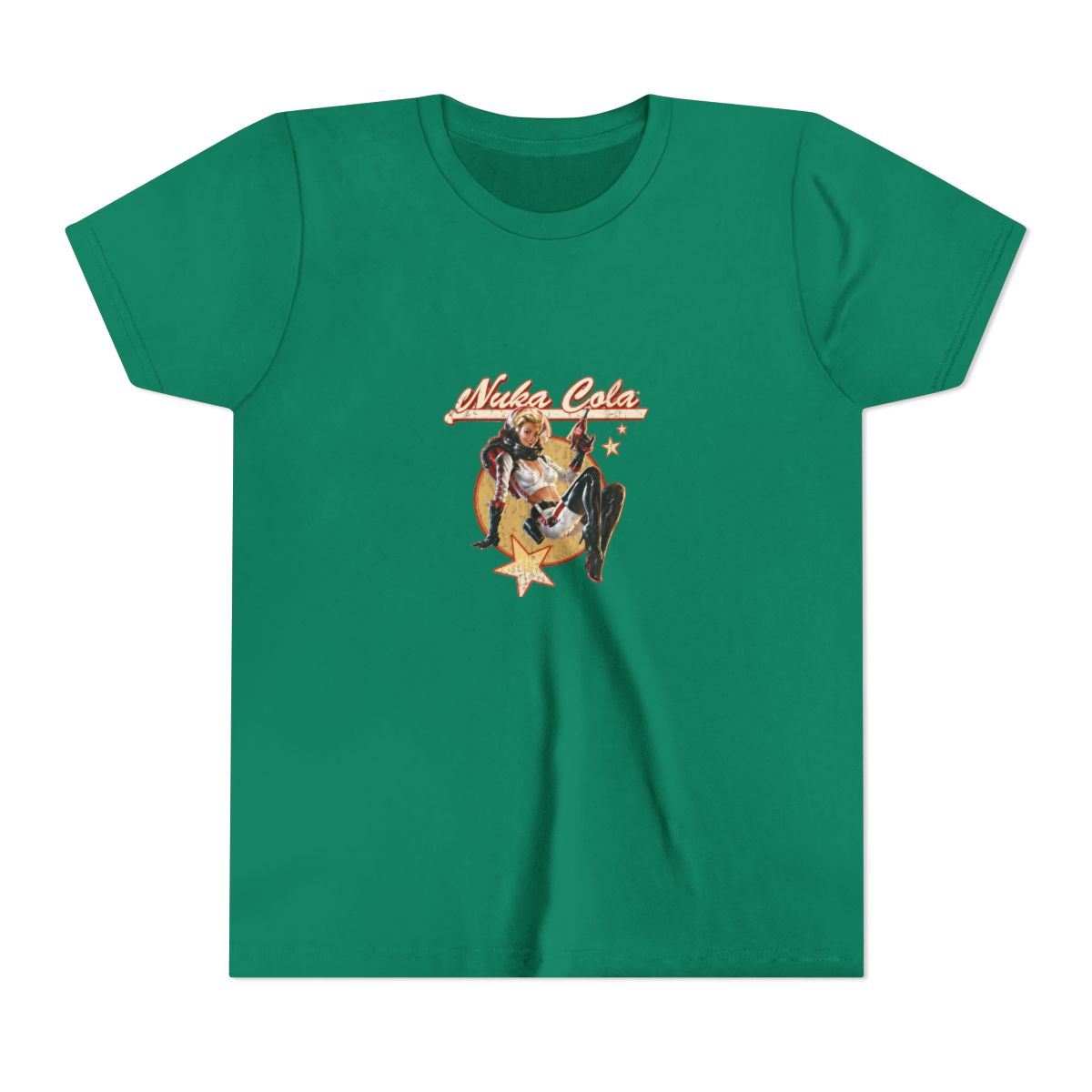 Fallout Video Game Retro Nuka Cola Ad Kids T Shirt - alternate angle 2, merchandise