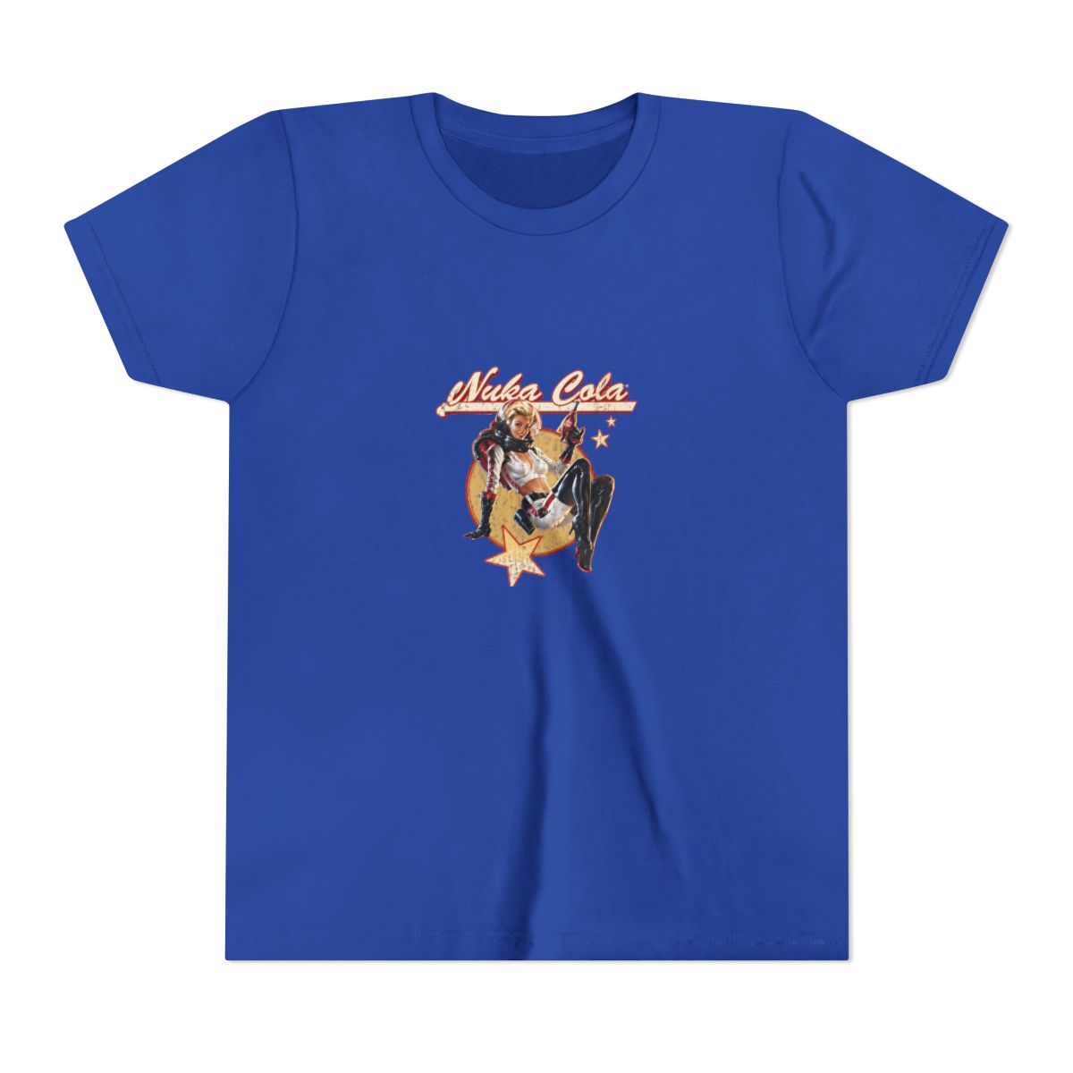 Fallout Video Game Retro Nuka Cola Ad Kids T Shirt - alternate angle 4, merchandise