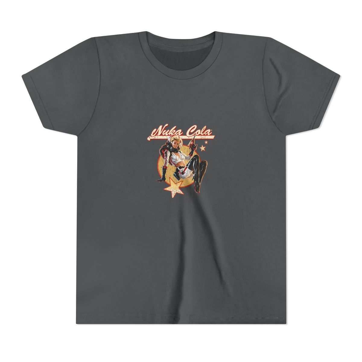 Fallout Video Game Retro Nuka Cola Ad Kids T Shirt - alternate angle 5, merchandise