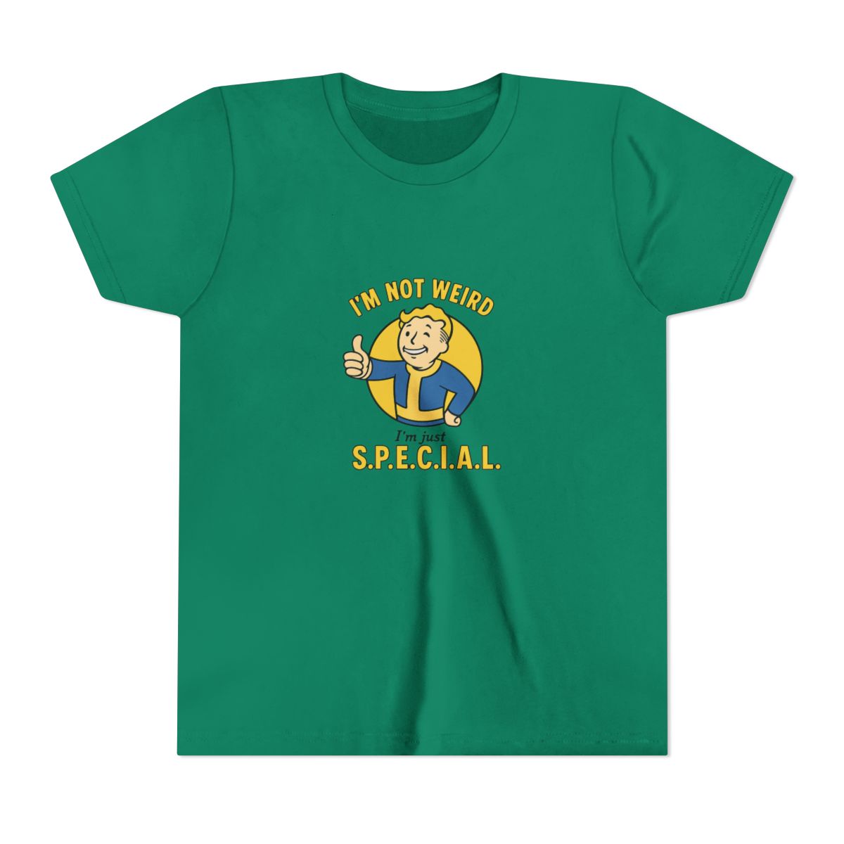 SPECIAL Vault Boy Thumbs Up | Fallout Fan Tee, S.P.E.C.I.A.L Shirt, Gamer Gift (Kids) - alternate angle 2, merchandise