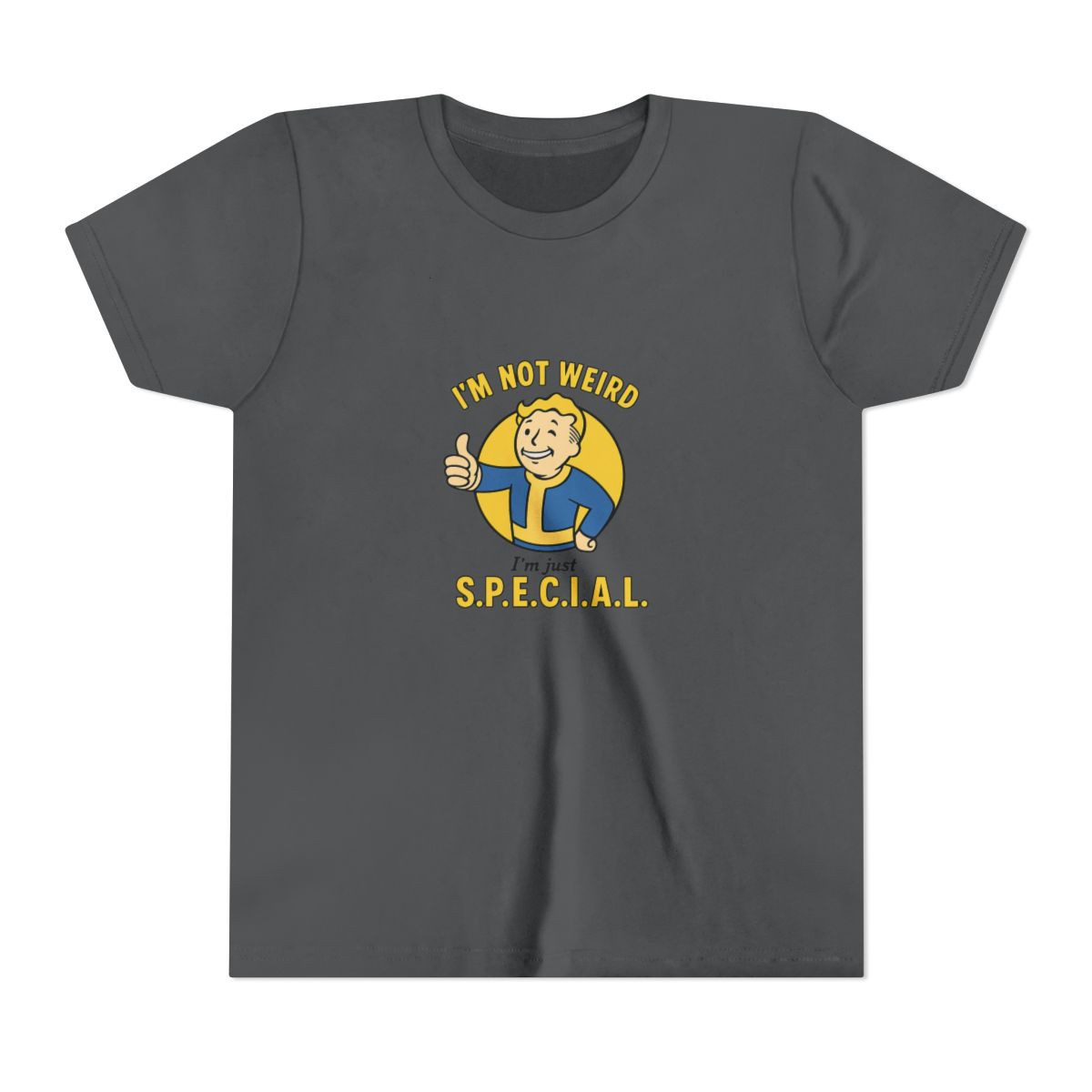SPECIAL Vault Boy Thumbs Up | Fallout Fan Tee, S.P.E.C.I.A.L Shirt, Gamer Gift (Kids) - alternate angle 5, merchandise